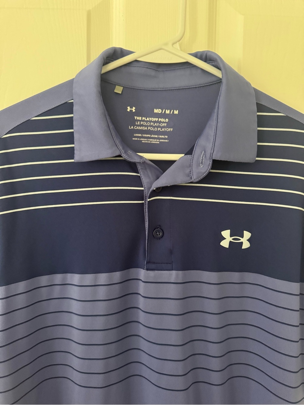 Under Armour Men’s Playoff Purple  Striped Performance Polo - Picture 3 of 5